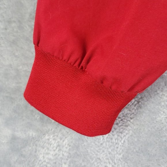 Vintage Windbreaker Mens Jacket Windbreaker Crew Collar Zip Pockets Lined Red XL - Picture 13 of 14
